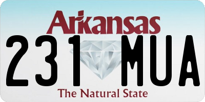 AR license plate 231MUA