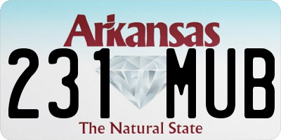 AR license plate 231MUB