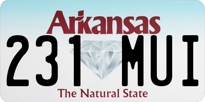 AR license plate 231MUI