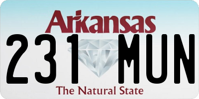 AR license plate 231MUN