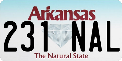 AR license plate 231NAL