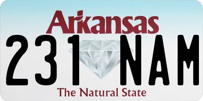 AR license plate 231NAM