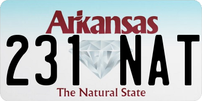 AR license plate 231NAT