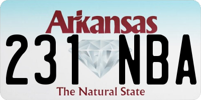 AR license plate 231NBA