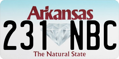 AR license plate 231NBC