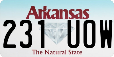 AR license plate 231UOW