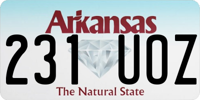 AR license plate 231UOZ