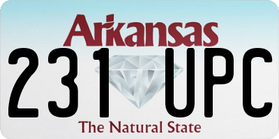 AR license plate 231UPC