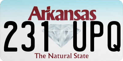 AR license plate 231UPQ