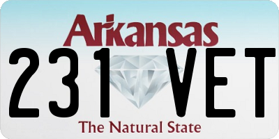 AR license plate 231VET