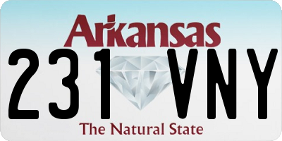 AR license plate 231VNY