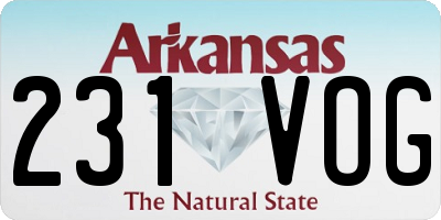 AR license plate 231VOG