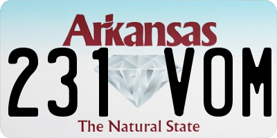 AR license plate 231VOM