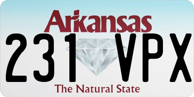 AR license plate 231VPX