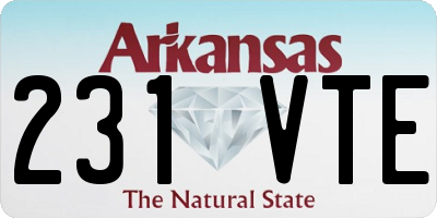 AR license plate 231VTE