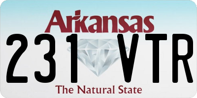 AR license plate 231VTR