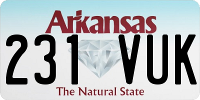 AR license plate 231VUK
