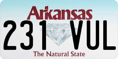 AR license plate 231VUL