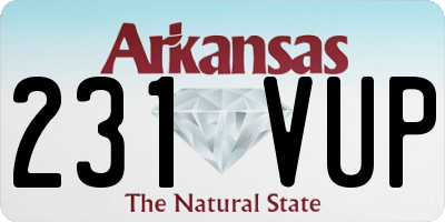 AR license plate 231VUP