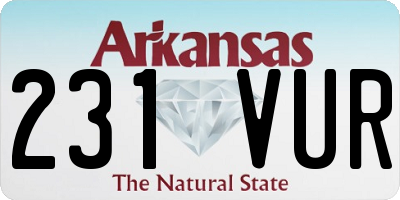 AR license plate 231VUR