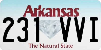 AR license plate 231VVI