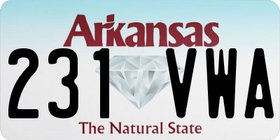 AR license plate 231VWA