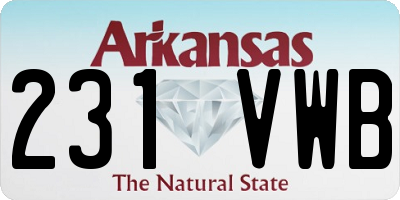 AR license plate 231VWB