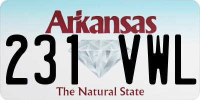 AR license plate 231VWL