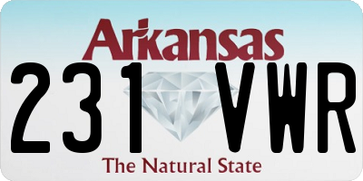 AR license plate 231VWR