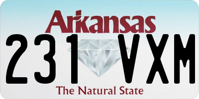 AR license plate 231VXM