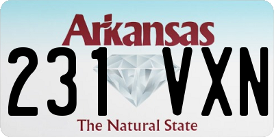 AR license plate 231VXN