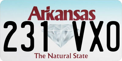 AR license plate 231VXO
