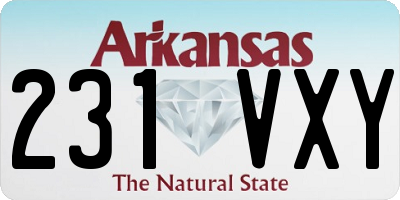 AR license plate 231VXY