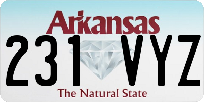 AR license plate 231VYZ