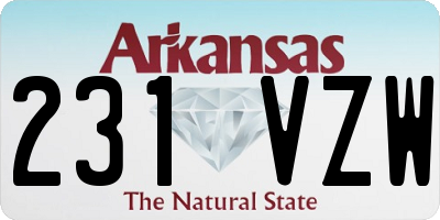AR license plate 231VZW