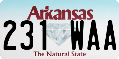 AR license plate 231WAA