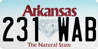 AR license plate 231WAB