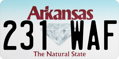 AR license plate 231WAF