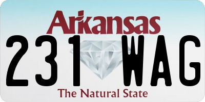 AR license plate 231WAG