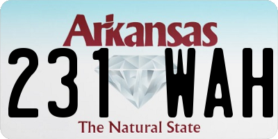 AR license plate 231WAH