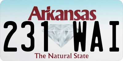 AR license plate 231WAI