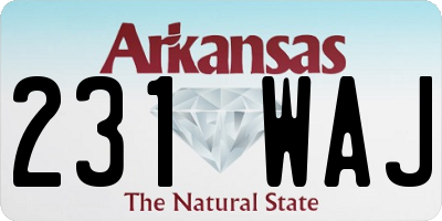 AR license plate 231WAJ