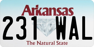 AR license plate 231WAL