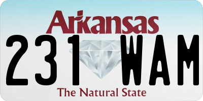 AR license plate 231WAM