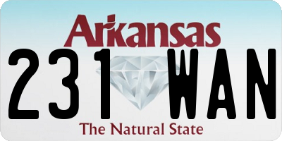 AR license plate 231WAN