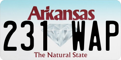 AR license plate 231WAP