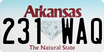AR license plate 231WAQ