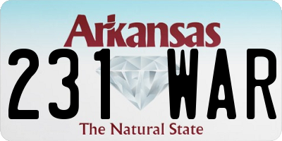 AR license plate 231WAR
