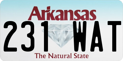 AR license plate 231WAT