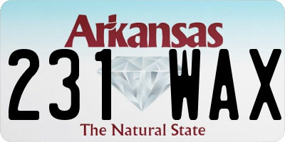 AR license plate 231WAX